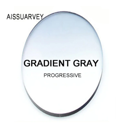 Aissuarvey 1.61 MR-8 Progressive Tinted Lenses Lenses Aissuarvey Lenses Gradient Gray Basic Soft 