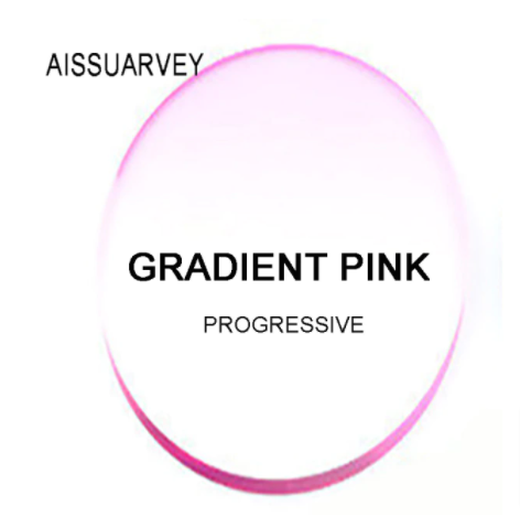 Aissuarvey 1.61 MR-8 Progressive Tinted Lenses Lenses Aissuarvey Lenses Gradient Pink Basic Soft 