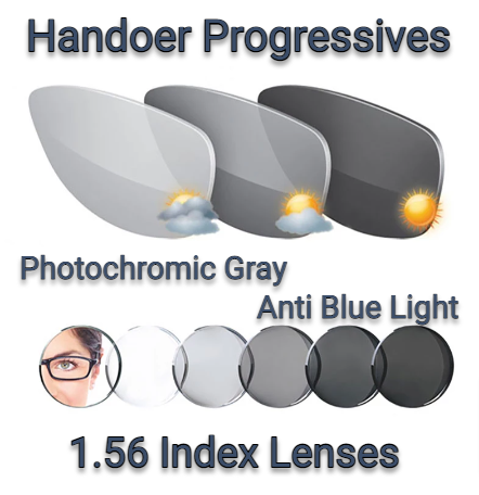 Handoer Multi Focus Progressive Photochromic Gray Anti Blue Light Lenses Lenses Handoer Lenses 1.56  