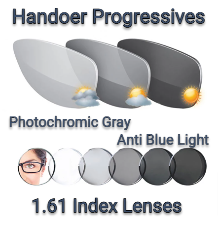 Handoer Multi Focus Progressive Photochromic Gray Anti Blue Light Lenses Lenses Handoer Lenses 1.61  
