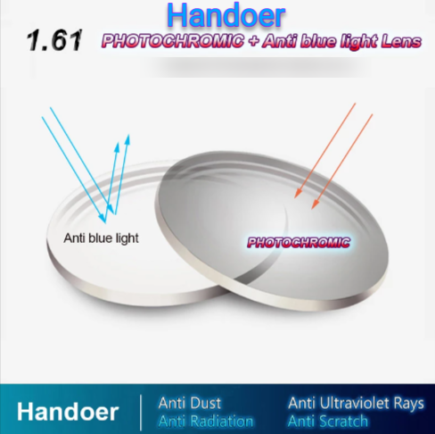 Handoer Single Vision Aspheric Anti Blue Light Photochromic Lenses Lenses Handoer Lenses 1.61  