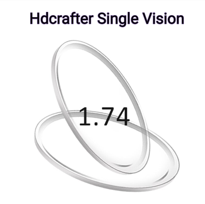 Hdcrafter Single Vision Aspheric Polycarbonate Clear Lenses Lenses Hdcrafter Eyeglass Lenses 1.74 Index  