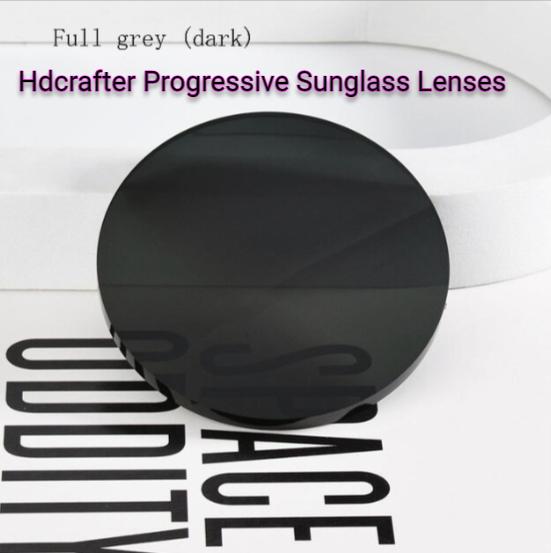 Hdcrafter Polyurethane Progressive Sunglass Lenses Lenses Hdcrafter Sunglass Lenses 1.56 Index Full Dark Grey 