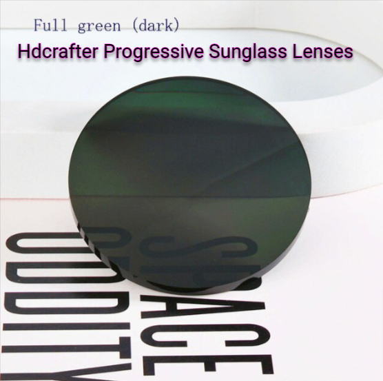 Hdcrafter Polyurethane Progressive Sunglass Lenses Lenses Hdcrafter Sunglass Lenses 1.56 Index Full Dark Green 