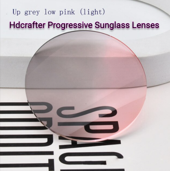 Hdcrafter Polyurethane Progressive Sunglass Lenses Lenses Hdcrafter Sunglass Lenses 1.56 Index Light Grey Up Low Pink 