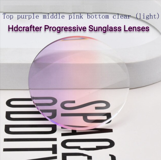 Hdcrafter Polyurethane Progressive Sunglass Lenses Lenses Hdcrafter Sunglass Lenses 1.56 Index Light Purple Up Middle Pink Low Clear 