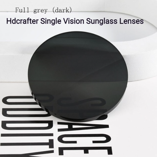 Hdcrafter Single Vision Polyurethane Sunglass Lenses Lenses Hdcrafter Sunglass Lenses 1.56 Full Dark Grey 