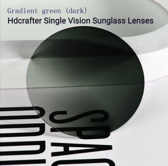 Hdcrafter Single Vision Polyurethane Sunglass Lenses Lenses Hdcrafter Sunglass Lenses 1.56 Gradient Dark Green 