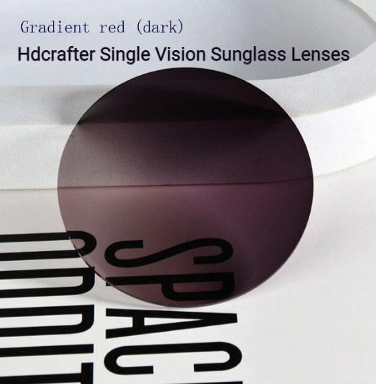 Hdcrafter Single Vision Polyurethane Sunglass Lenses Lenses Hdcrafter Sunglass Lenses 1.56 Gradient Dark Red 