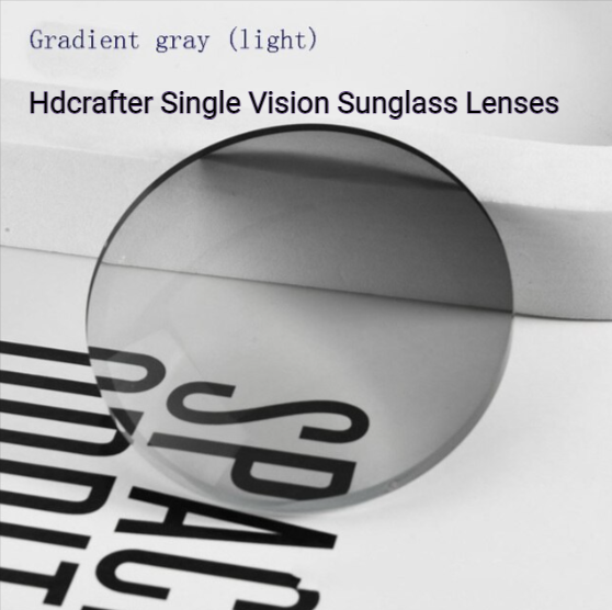 Hdcrafter Single Vision Polyurethane Sunglass Lenses Lenses Hdcrafter Sunglass Lenses 1.56 Gradient Light Grey 