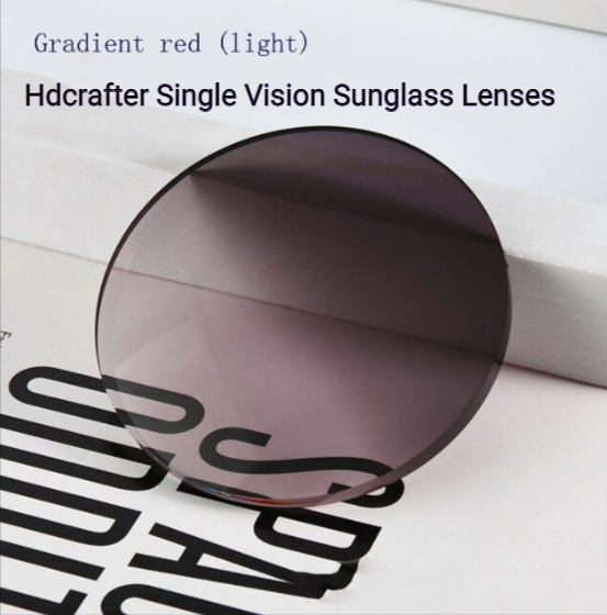 Hdcrafter Single Vision Polyurethane Sunglass Lenses Lenses Hdcrafter Sunglass Lenses 1.56 Gradient Light Red 