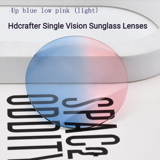 Hdcrafter Single Vision Polyurethane Sunglass Lenses Lenses Hdcrafter Sunglass Lenses 1.56 Light Up Blue Low Pink 