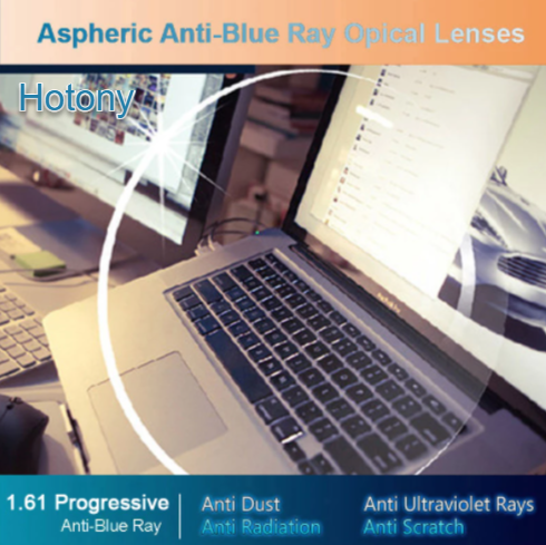 Hotony 1.61 Index Free Form Progressive Clear Anti Blue Light Lenses Lenses Hotony Lenses   