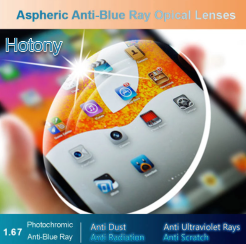Hotony Single Vision Anti Blue Light Photochromic Gray Lenses Lenses Hotony Lenses   