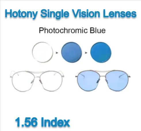 Hotony Single Vision Fun Color Photochromic Lenses.