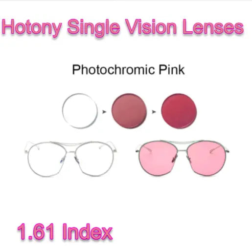 Hotony Single Vision Fun Color Photochromic Lenses.