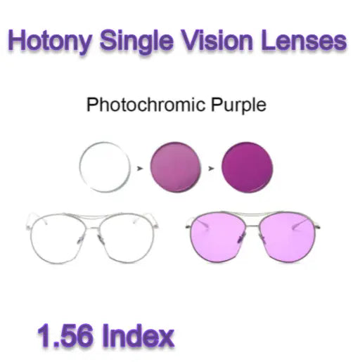 Hotony Single Vision Fun Color Photochromic Lenses.