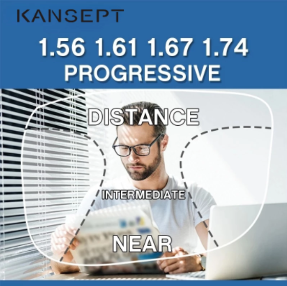 Kansept Aspheric Free Form Progressive Myopic Clear Lenses Lenses Kansept Lenses   