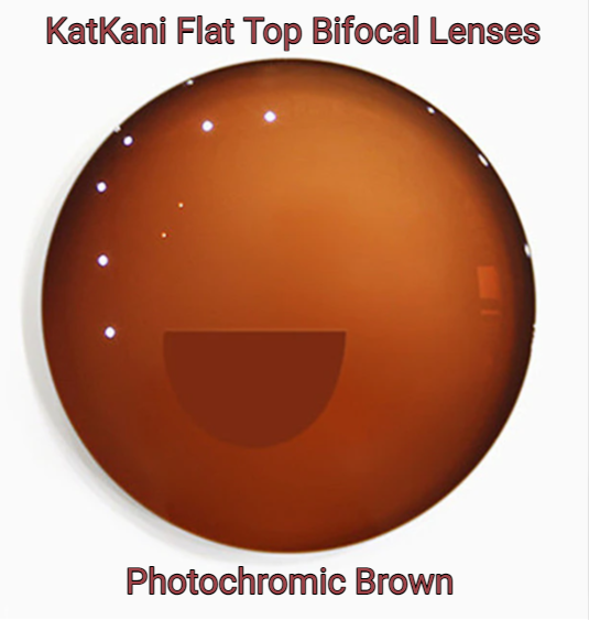 Katkani Flat Top Bifocal Lenses Lenses KatKani Eyeglass Lenses 1.56 Photochromic Brown 