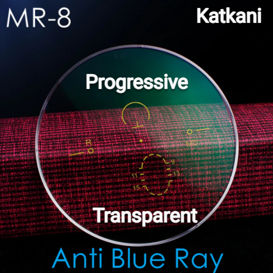 KatKani 1.61 Index Mr-8 Progressive Lenses Lenses KatKani Eyeglass Lenses HD Transparent Anti Blue Light  