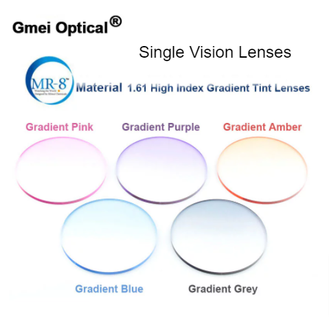Gmei 1.61 Index MR-8 Aspheric Single Vision Gradient Tint Lenses Lenses Gmei Optical Lenses   