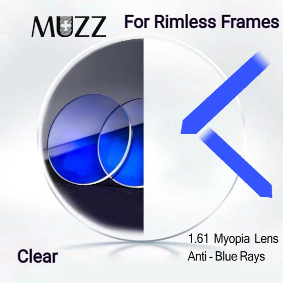 Muzz 1.61 Index Single Vision Aspheric Clear MR-8 Anti Blue Light Lenses Lenses Muzz Lenses   