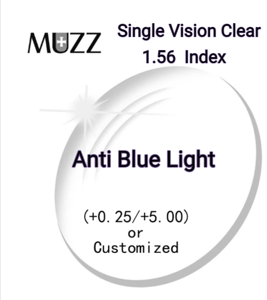 Muzz Single Vision Aspheric HD/Anti Blue Light Clear Lenses Lenses Muzz Lenses 1.56 Anti Blue Light 