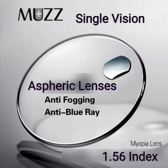 Muzz Single Vision Or Progressive Aspheric Anti Fog Anti Blue Light Clear Lenses Lenses Muzz Lenses 1.56 Single Vision  