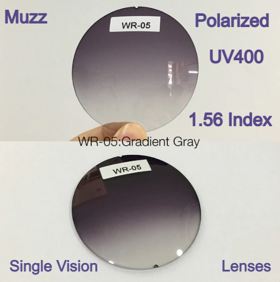 Muzz Single Vision Aspheric Polarized Tinted Sunglass Lenses Lenses Muzz Lenses 1.56 Gradient Dark Gray 