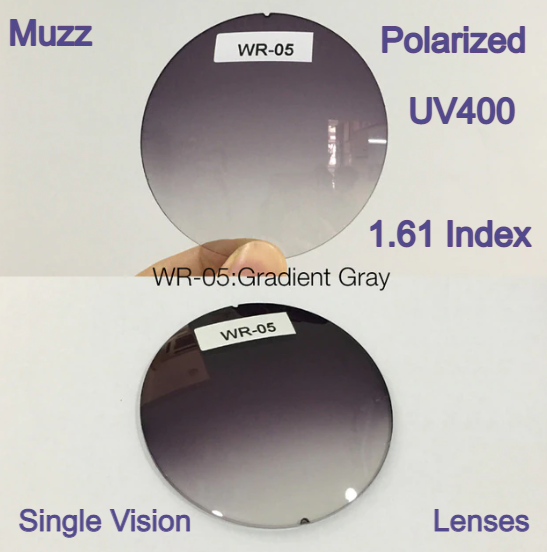 Muzz Single Vision Aspheric Polarized Tinted Sunglass Lenses Lenses Muzz Lenses 1.61 Gradient Dark Gray 