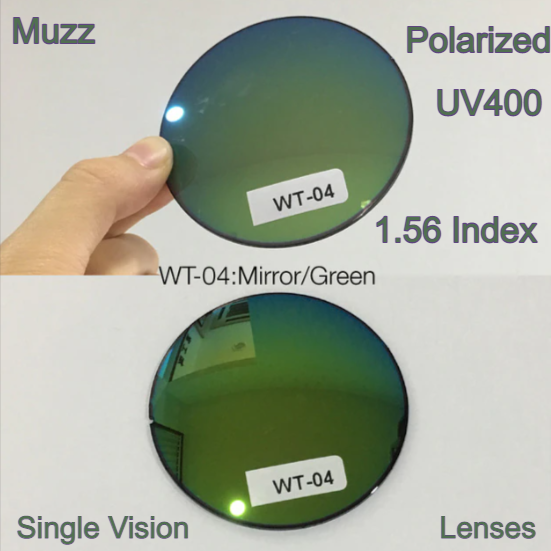 Muzz Single Vision Aspheric Polarized Tinted Sunglass Lenses Lenses Muzz Lenses 1.56 Mirror Green 