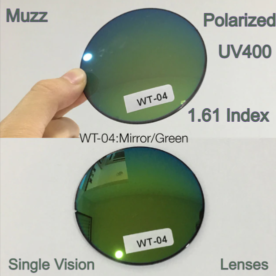 Muzz Single Vision Aspheric Polarized Tinted Sunglass Lenses Lenses Muzz Lenses 1.61 Mirror Green 