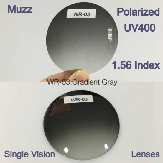 Muzz Single Vision Aspheric Polarized Tinted Sunglass Lenses Lenses Muzz Lenses 1.56 Gradient Gray 