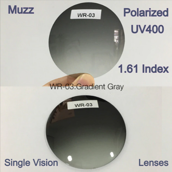 Muzz Single Vision Aspheric Polarized Tinted Sunglass Lenses Lenses Muzz Lenses 1.61 Gradient Gray 