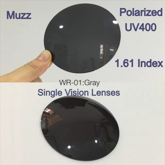Muzz Single Vision Aspheric Polarized Tinted Sunglass Lenses Lenses Muzz Lenses 1.61 Gray 