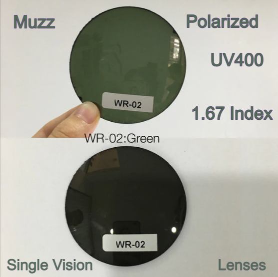 Muzz Single Vision Aspheric Polarized Tinted Sunglass Lenses Lenses Muzz Lenses 1.67 Green 