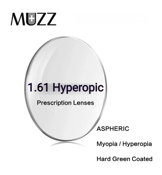 Muzz Single Vision Aspheric Clear Green Coated Lenses Lenses Muzz Lenses 1.61 Hyperopic 