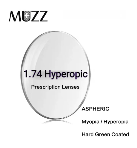 Muzz Single Vision Aspheric Clear Green Coated Lenses Lenses Muzz Lenses 1.74 Hyperopic 