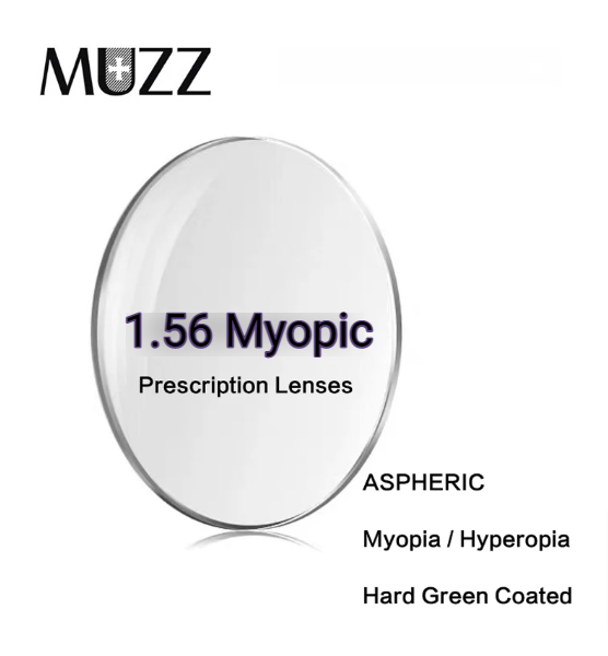 Muzz Single Vision Aspheric Clear Green Coated Lenses Lenses Muzz Lenses 1.56 Myopic 