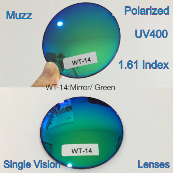 Muzz Single Vision Aspheric Polarized Tinted Sunglass Lenses Lenses Muzz Lenses 1.61 Mirror Teal Green 