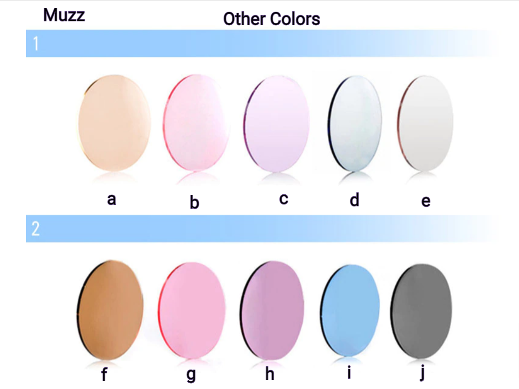 Muzz Single Vision Aspheric Tinted Lenses Lenses Muzz Lenses 1.56 Other Colors 