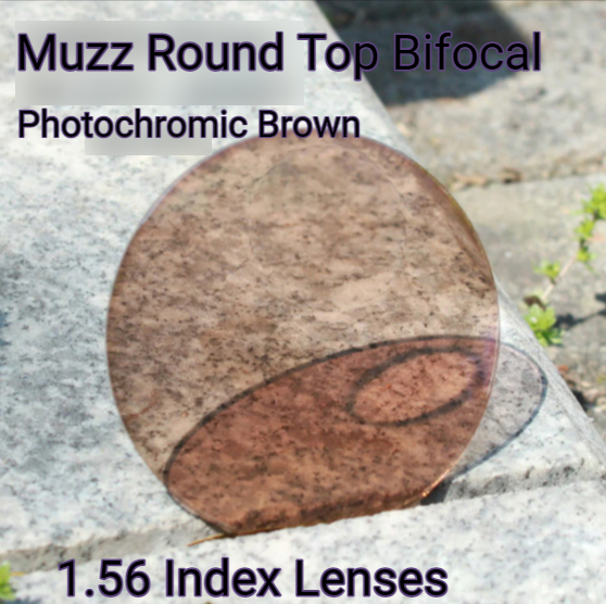 Muzz Round Top Bifocal Photochromic Lenses Lenses Muzz Lenses 1.56 Photochromic Brown 