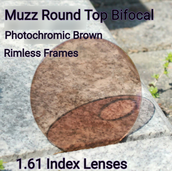 Muzz Round Top Bifocal Photochromic Lenses Lenses Muzz Lenses 1.61 Photochromic Brown 