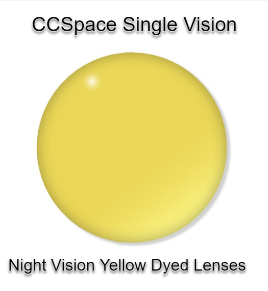 CCSpace Aspheric Single Vision Dyed Acrylic Lenses Lenses CCSpace Lenses 1.56 Night Vision Yellow 
