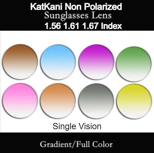 KatKani Non Polarized Aspherical Dyed Colored Single Vision Lenses Lenses KatKani Sunglass Lenses   