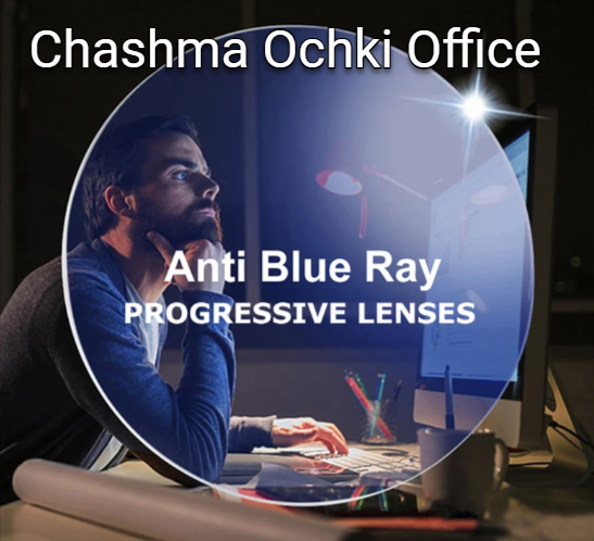 Chashma Office Progressive Clear Lenses Lenses Chashma Ochki Lenses 1.56 With Anti Blue Light 