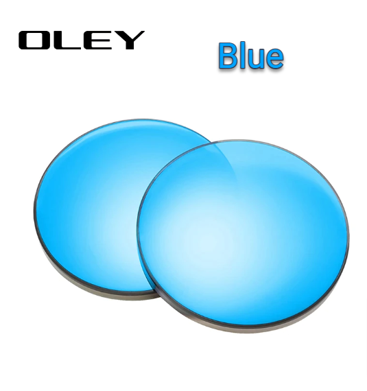Oley Single Vision Anti Blue Light Polarized Myopic Sunglass Lenses Lenses Oley Sunglass Lenses 1.56 Mirror Blue 