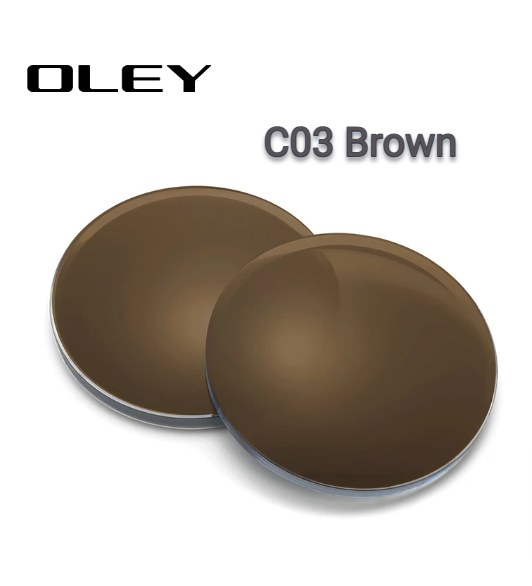 Oley Single Vision Anti Blue Light Polarized Sunglass Lenses Lenses Oley Sunglass Lenses 1.56 Brown Myopia 