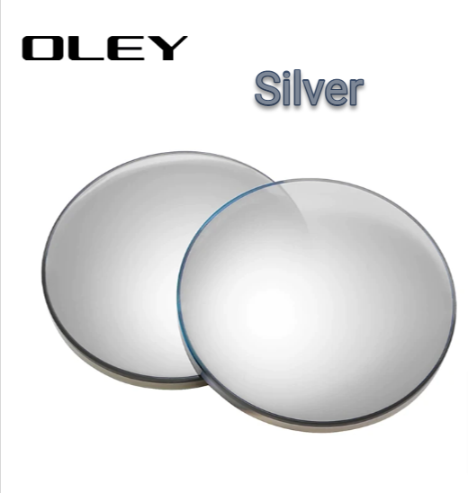 Oley Single Vision Anti Blue Light Polarized Myopic Sunglass Lenses Lenses Oley Sunglass Lenses 1.56 Mirror Silver 