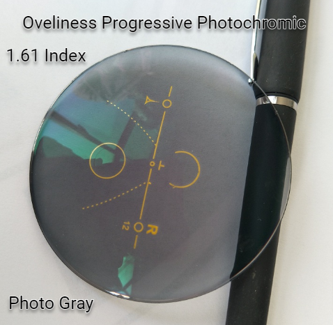 Oveliness 1.61 Index Free Form Polycarbonate Progressive Photochromic Lenses Lenses Oveliness Lenses Photo Gray  